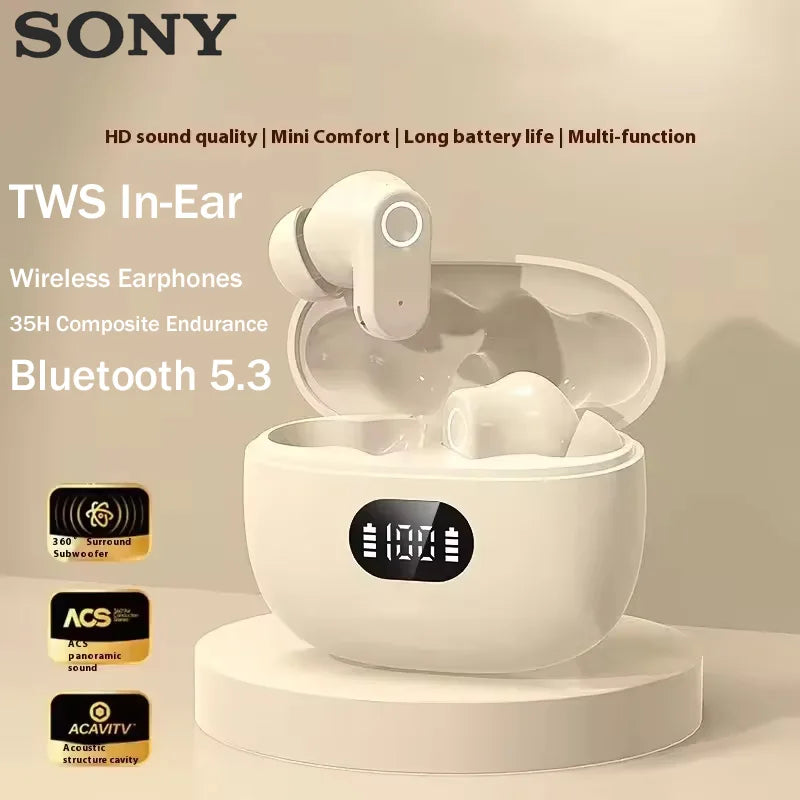 SONY TWS Bluetooth 5.3 Earphones Noise Cancelling HiFi Stereo Wireless Sports Headphones In-Ear Earbuds Headset For iphone Redmi