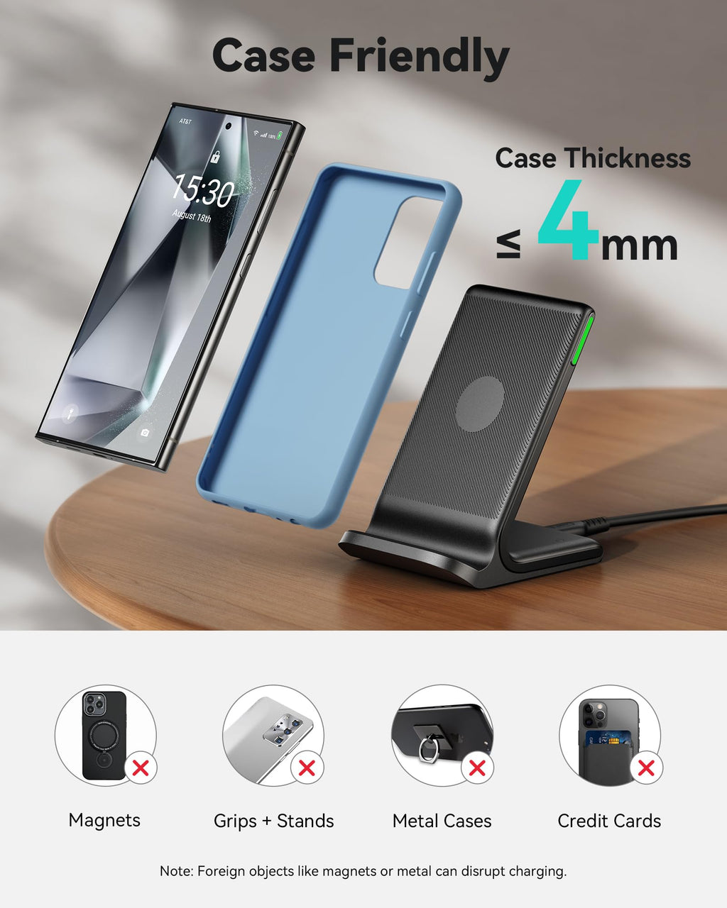 Tech Charge Pro™ 15W Fast Wireless Charging Pad – Qi Certified