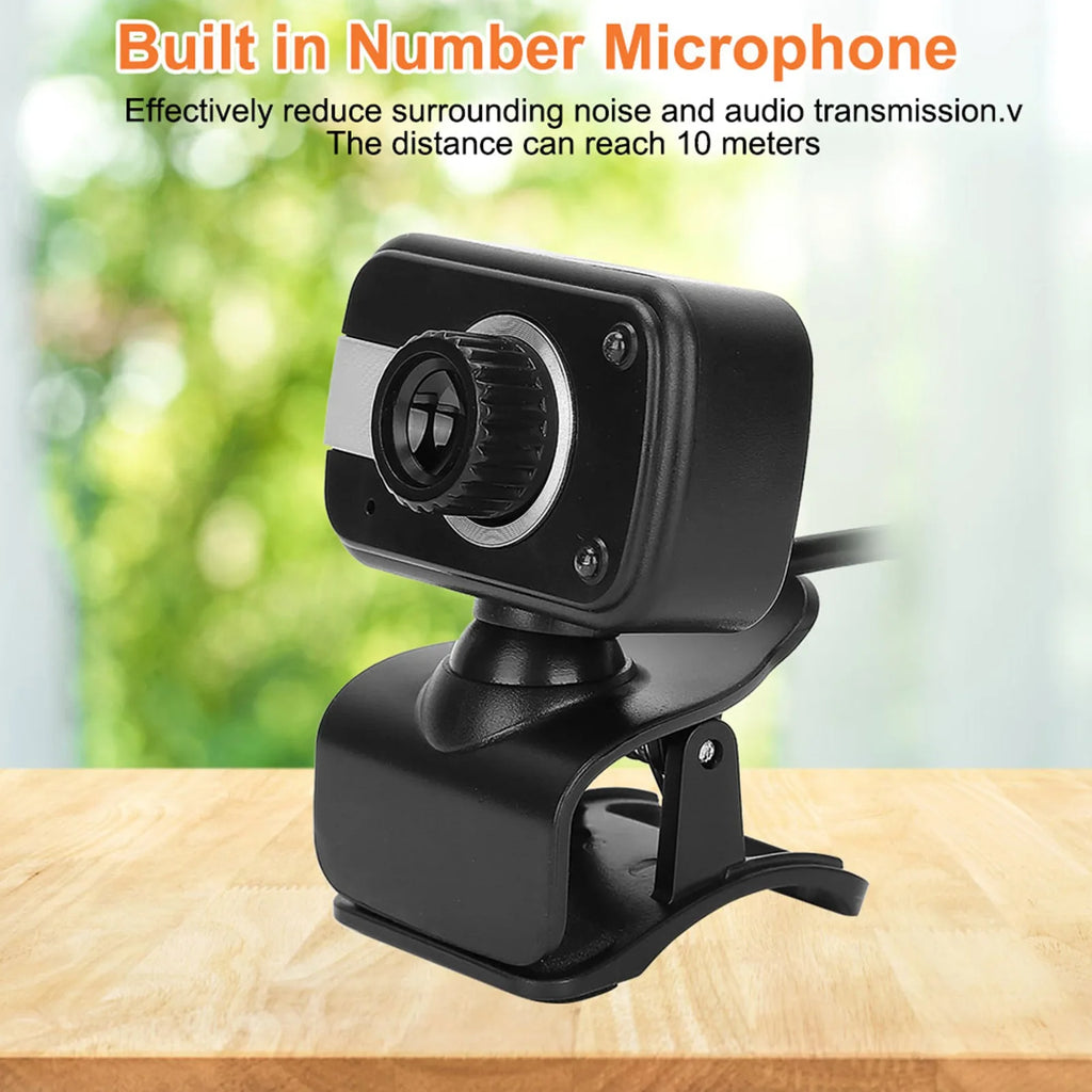 Tech Cam Mini™ USB Webcam w/ Mic – 360° Rotation & Night Vision